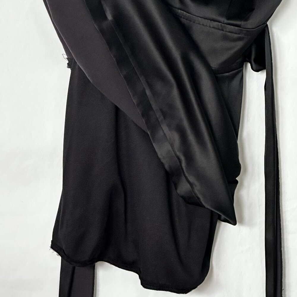 A-Line Mini Dress In Black with Flower Decor Size 3 - Picture 6 of 10